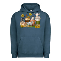 Pigment Midnight Navy coffee cups goats Urban Hoodie - texasbilliewilder