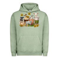 Pigment Oil Green coffee cups goats Urban Hoodie - texasbilliewilder