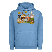 Pigment Pebble Blue coffee cups goats Urban Hoodie - texasbilliewilder