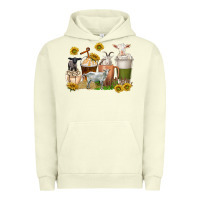 Pigment Pistachio coffee cups goats Urban Hoodie - texasbilliewilder