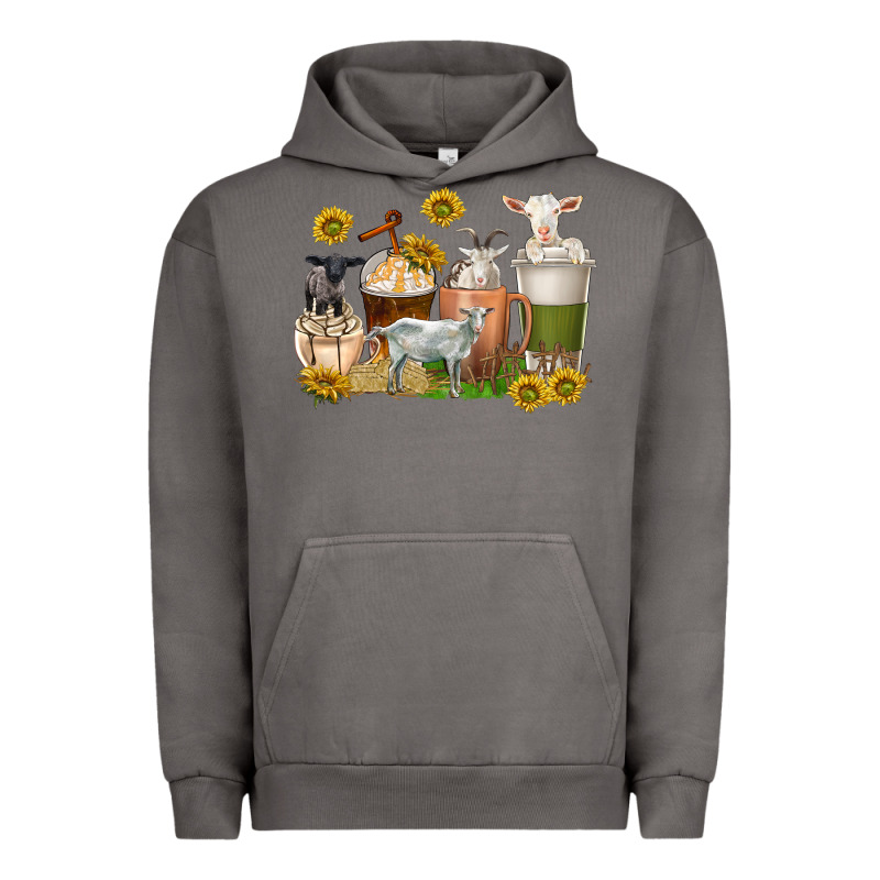 Coffee Cups Goats Urban Hoodie by texasbilliewilder | Teevron