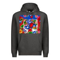 Charcoal Heather puerto rico hearts Premium Hoodie - Zillion Design Studio