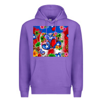 Purple puerto rico hearts Premium Hoodie - Zillion Design Studio