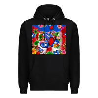 Black puerto rico hearts Premium Hoodie - Zillion Design Studio