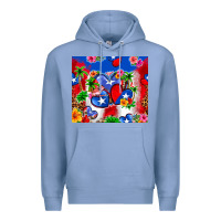 Colony Blue puerto rico hearts Premium Hoodie - Zillion Design Studio