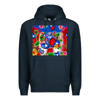 Navy puerto rico hearts Premium Hoodie - Zillion Design Studio