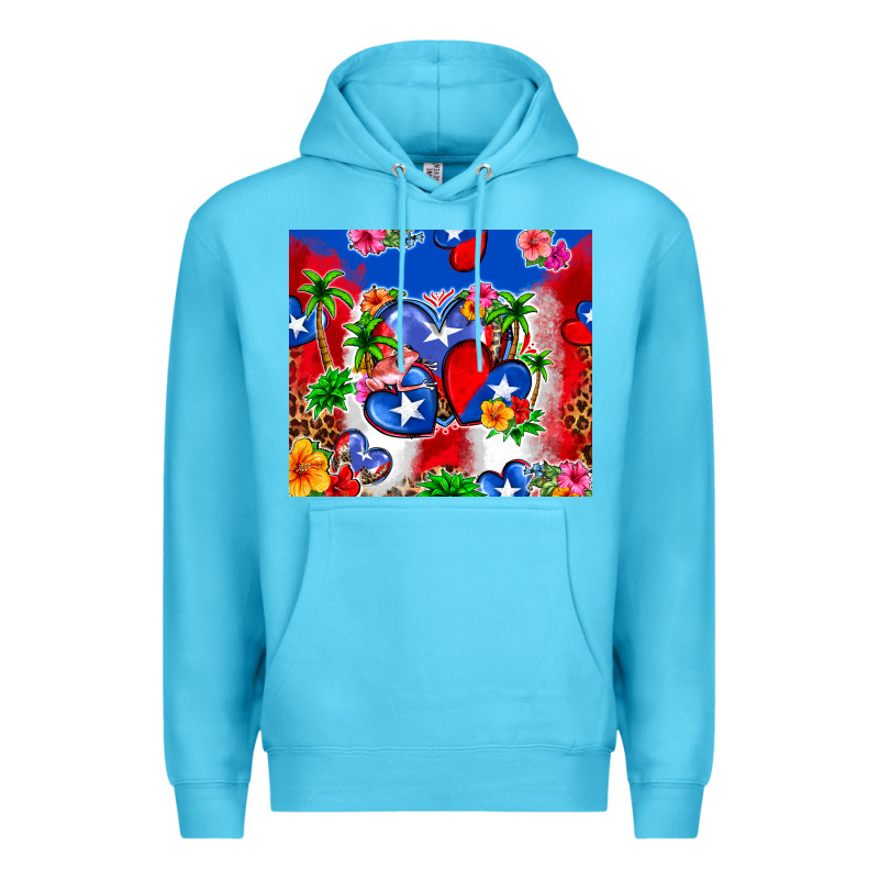 Puerto Rico Hearts Premium Hoodie by Zillion Design Studio | Teevron