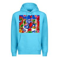 Ocean Blue puerto rico hearts Premium Hoodie - Zillion Design Studio