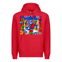 Red puerto rico hearts Premium Hoodie - Zillion Design Studio