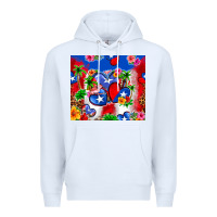 White puerto rico hearts Premium Hoodie - Zillion Design Studio