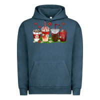 Pigment Midnight Navy coffee cups lady bug with daisies Urban Hoodie - texasbilliewilder