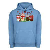 Pigment Pebble Blue coffee cups lady bug with daisies Urban Hoodie - texasbilliewilder
