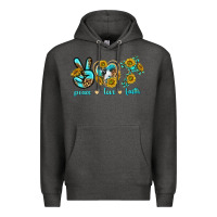 Charcoal Heather peace love faith Premium Hoodie - texasbilliewilder