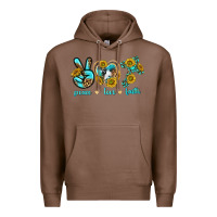 Chestnut peace love faith Premium Hoodie - texasbilliewilder