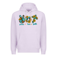 Lilac peace love faith Premium Hoodie - texasbilliewilder