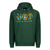 Sports Green peace love faith Premium Hoodie - texasbilliewilder