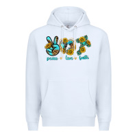 White peace love faith Premium Hoodie - texasbilliewilder