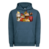 Pigment Midnight Navy coffee cups rooster Urban Hoodie - texasbilliewilder