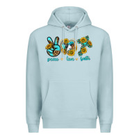 Blue Mist peace love faith Premium Hoodie - texasbilliewilder