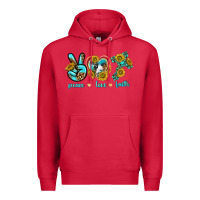 Cardinal peace love faith Premium Hoodie - texasbilliewilder