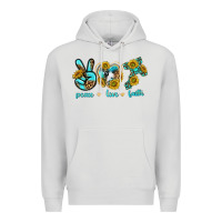Dove Grey peace love faith Premium Hoodie - texasbilliewilder