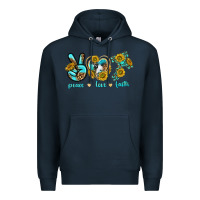 Navy peace love faith Premium Hoodie - texasbilliewilder