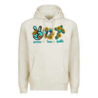 Oatmeal Heather peace love faith Premium Hoodie - texasbilliewilder