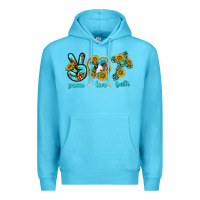 Ocean Blue peace love faith Premium Hoodie - texasbilliewilder