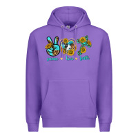 Purple peace love faith Premium Hoodie - texasbilliewilder