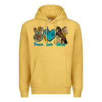 Antique Gold peace love horses tbw Premium Hoodie - texasbilliewilder