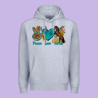 Premium Hoodie peace love horses tbw