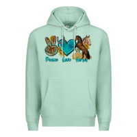 Seafoam peace love horses tbw Premium Hoodie - texasbilliewilder