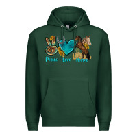 Sports Green peace love horses tbw Premium Hoodie - texasbilliewilder
