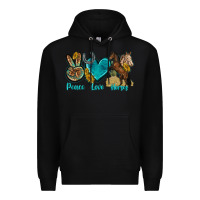 Black peace love horses tbw Premium Hoodie - texasbilliewilder
