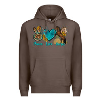 Coffee peace love horses tbw Premium Hoodie - texasbilliewilder