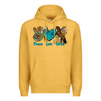 Mustard peace love horses tbw Premium Hoodie - texasbilliewilder