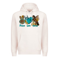 Pale Pink peace love horses tbw Premium Hoodie - texasbilliewilder
