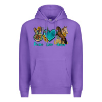 Purple peace love horses tbw Premium Hoodie - texasbilliewilder