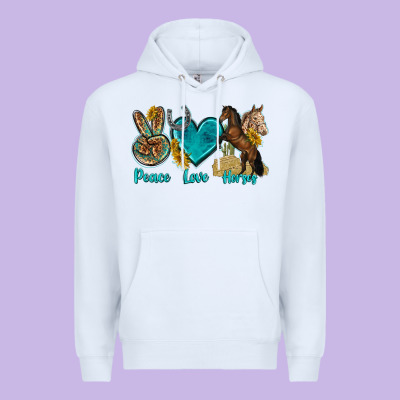Premium Hoodie peace love horses tbw