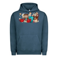 Pigment Midnight Navy Nurse coffee cups Urban Hoodie - texasbilliewilder