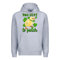 Heather Grey Too Cute To Pinch Chick Premium Hoodie - RanaPortraitStore