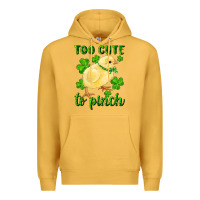 Mustard Too Cute To Pinch Chick Premium Hoodie - RanaPortraitStore
