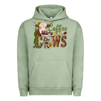 Pigment Oil Green coffee then cows Urban Hoodie - texasbilliewilder