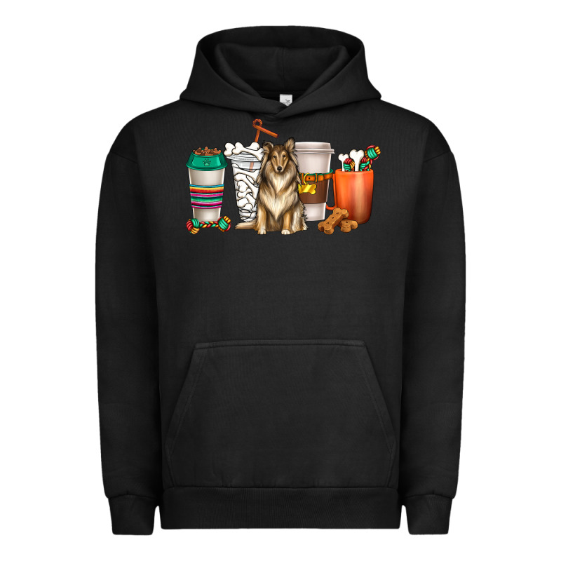 Collie Dog Coffee Cups Urban Hoodie by texasbilliewilder | Teevron