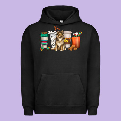 Urban Hoodie collie dog coffee cups
