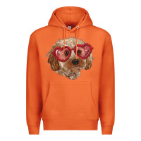Carrot toy poodle with love glasses Premium Hoodie - RanaPortraitStore