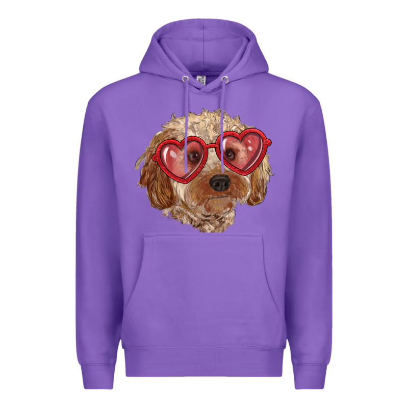 Toy Poodle With Love Glasses Premium Hoodie by RanaPortraitStore | Teevron