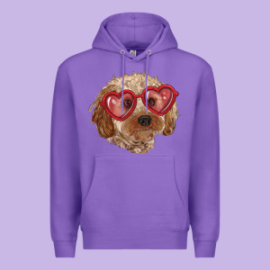 Toy Poodle With Love Glasses Premium Hoodie Designed By Ranaportraitstore