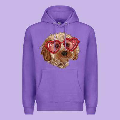 Premium Hoodie toy poodle with love glasses