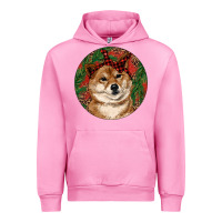 Fuchsia Pink Shiba Inu Christmas Urban Hoodie - RanaPortraitStore